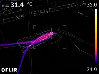 A Thermal image of the IC after 1 hour of detecting 15A.
